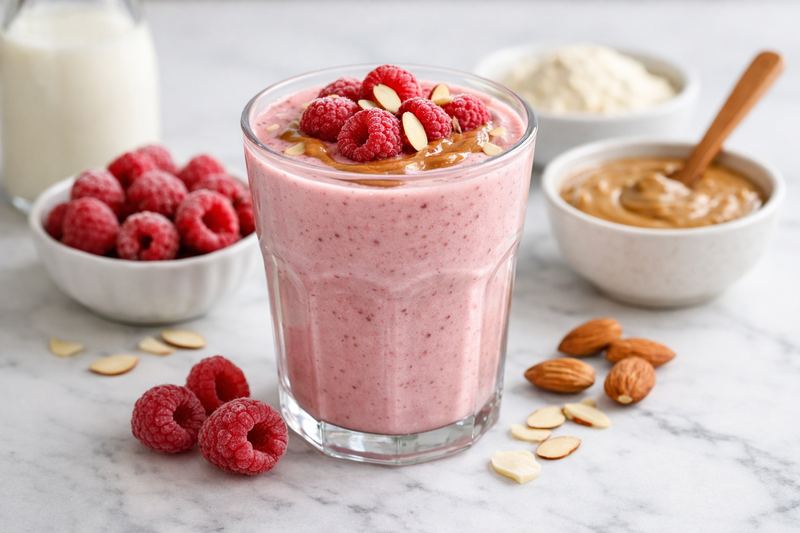 Raspberry Almond Protein Smoothie