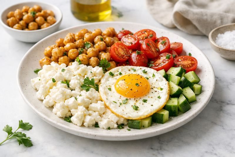 Mediterranean Egg & Chickpea Breakfast Bowl