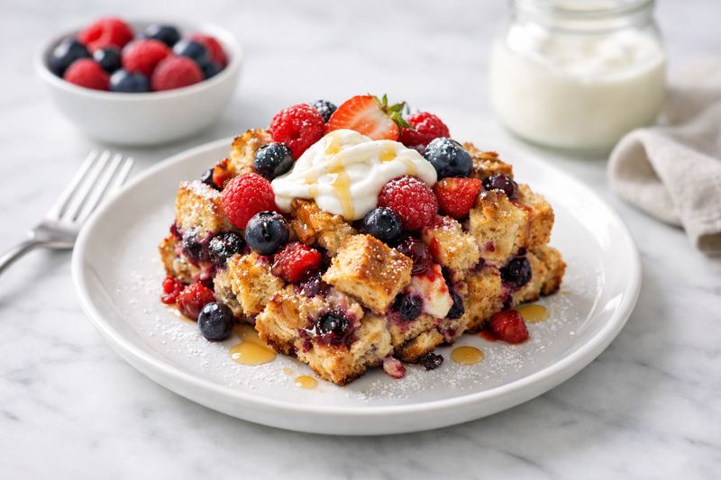 Berry Protein French Toast Bake
