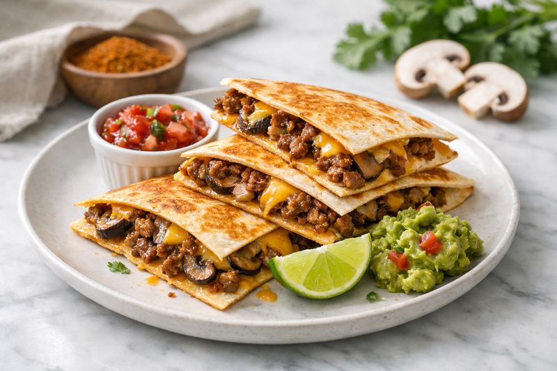 Beef & Mushroom Quesadilla