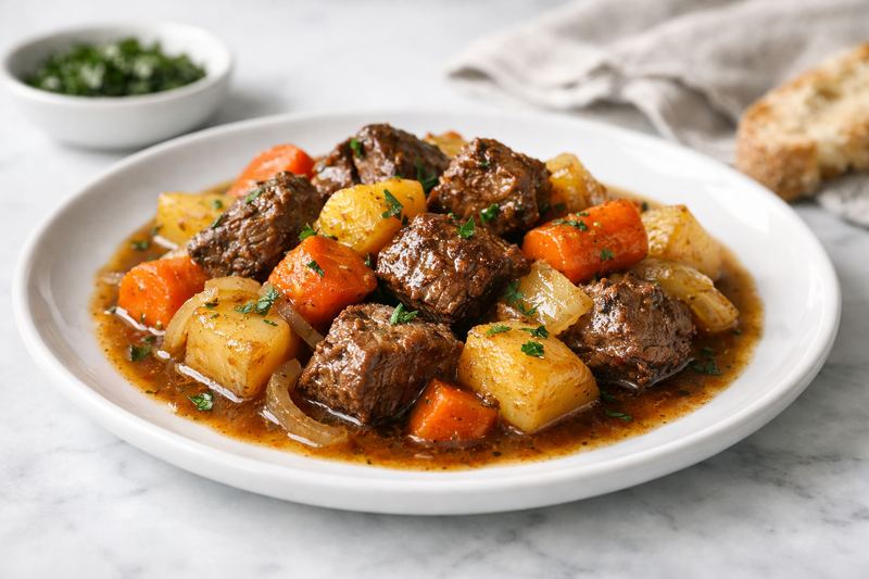 Slow Cooker Beef & Vegetable Casserole