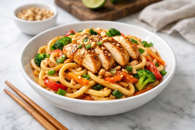 Peanut Chicken Udon