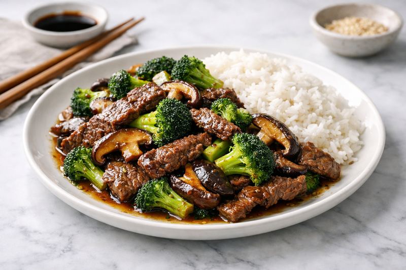 Beef, Broccoli & Shiitake Stir-Fry