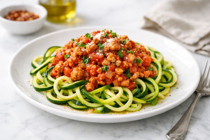 Turkey Bolognese with Zucchini Noodles