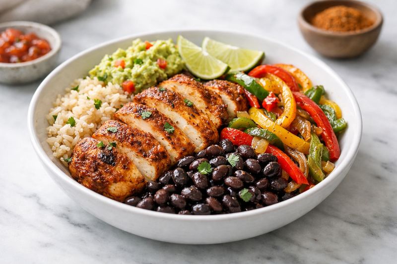 High-Protein Chicken Fajita Bowl