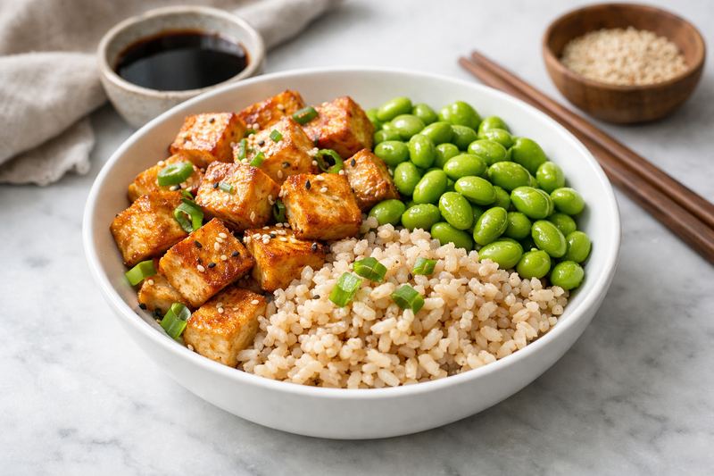 High-Protein Tofu & Edamame Bowl