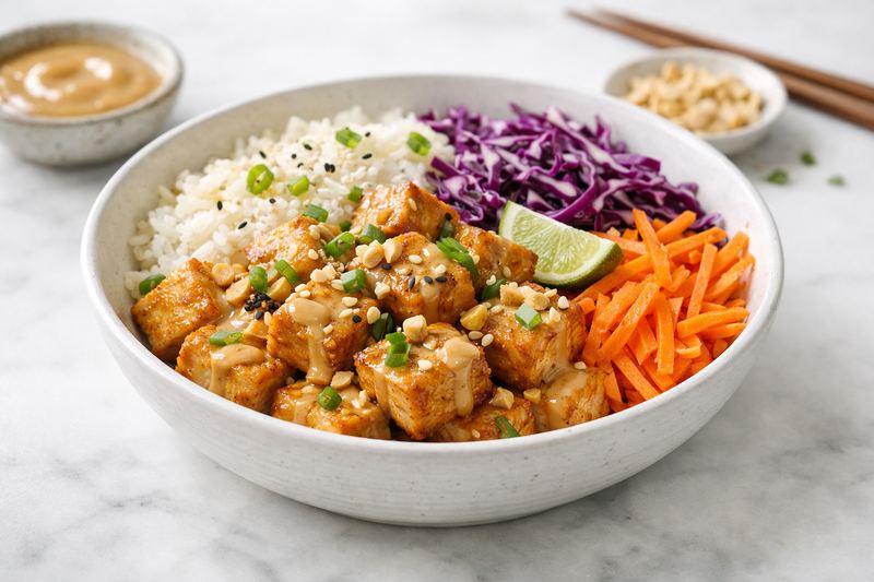 Peanut Tofu Bowl
